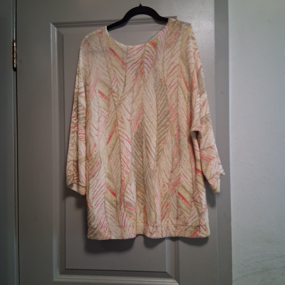 Chico's Multicolor Leaf Pattern Blouse - Picture 4 of 5